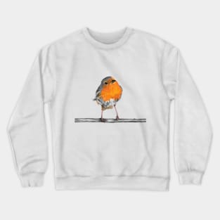 Ruairidh Robin perched on a branch Crewneck Sweatshirt